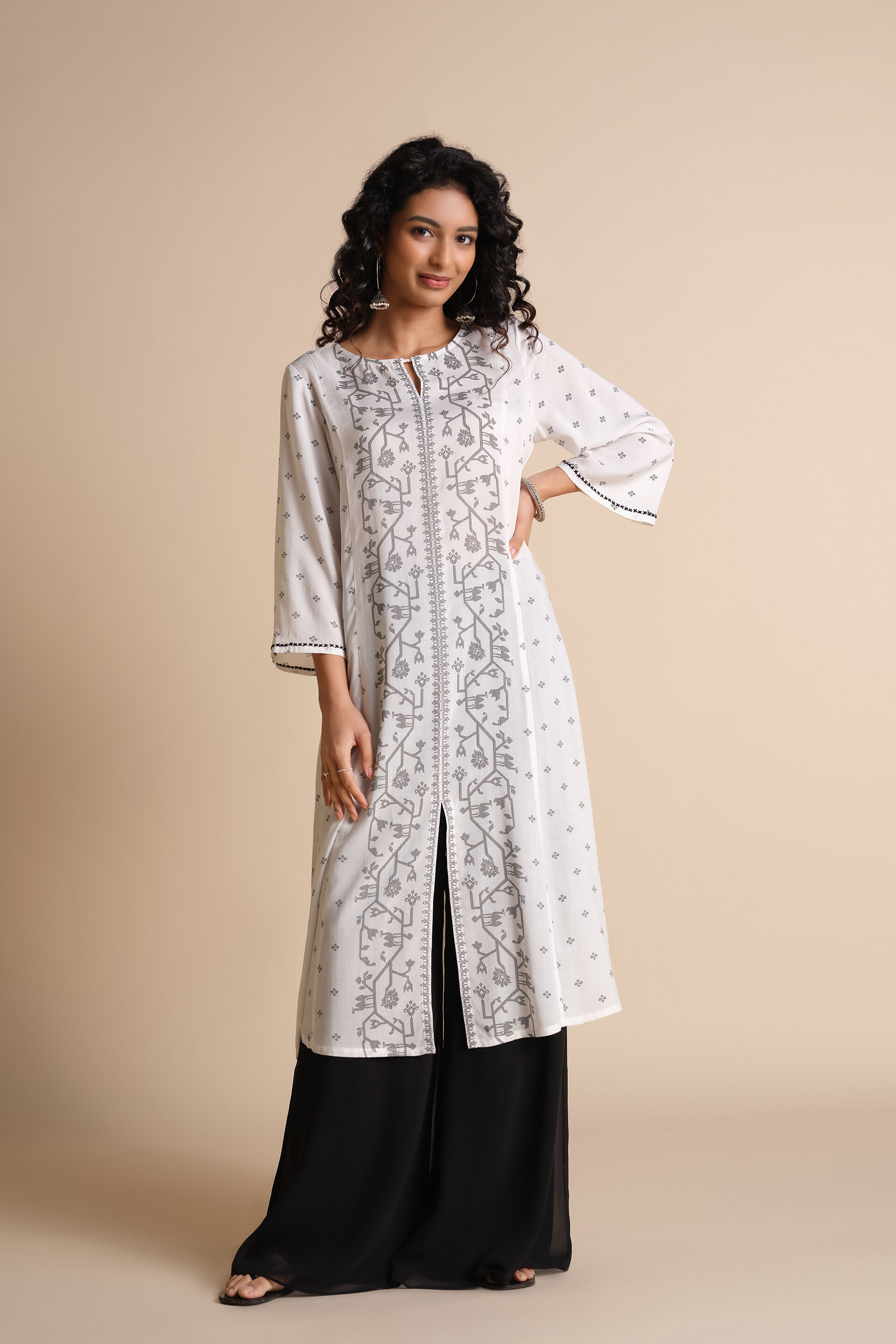 Mann Bhave Kurta, White, image 2